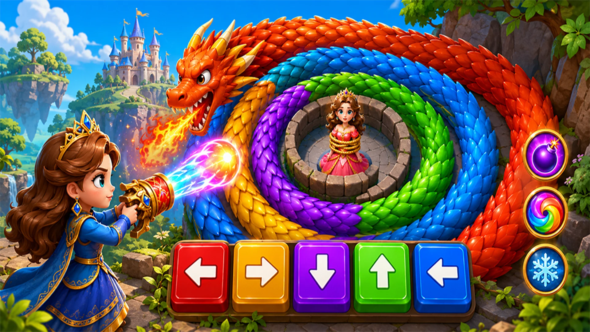 Girl Rescue Dragon Puzzle screenshot