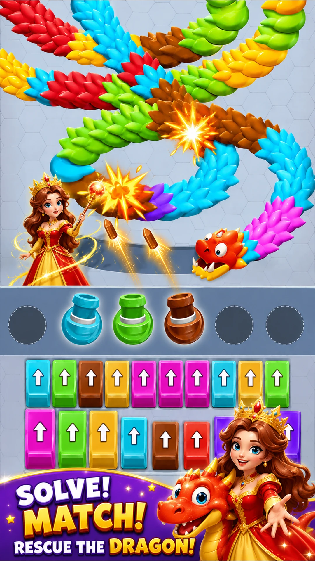 Girl Rescue Dragon Puzzle screenshot