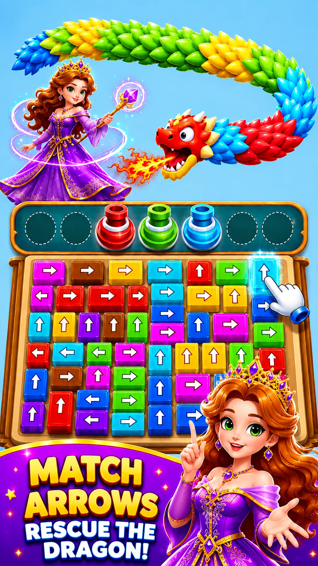 Girl Rescue Dragon Puzzle screenshot
